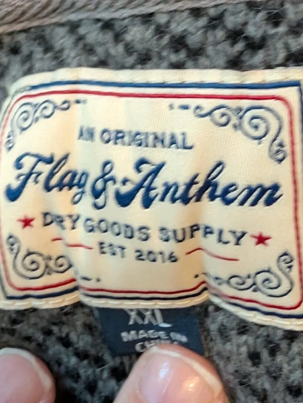 Flag & Anthem Gray Marled Crewneck Sweater Size XXL